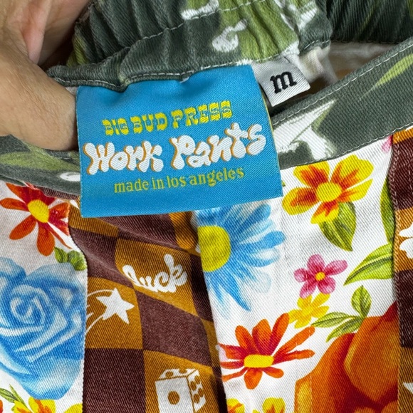 Big Bud Press Miss Matched Work Pants Lucky 7 and floral Medium - Picture 6 of 7